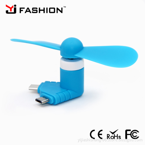 Yijiashishang 2 in 1 mini fan for iphone 5/6/7 newest designed otg usb mini fan for import mobile phone accessory